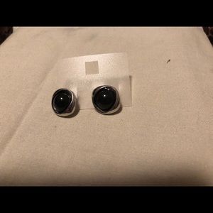 Black medium size earrings.